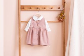 [BEBELOUTE] Bebe Dot Sleeveless Infant Dress(Pink), All-in-One for Infant and Babyr, Cotton 100% _ Made in KOREA